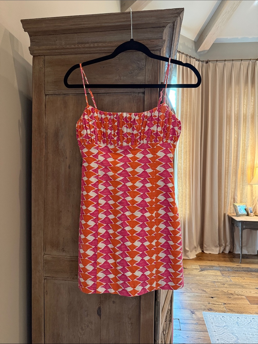 Anthropologie Maeve Pink & Orange Printed Dress